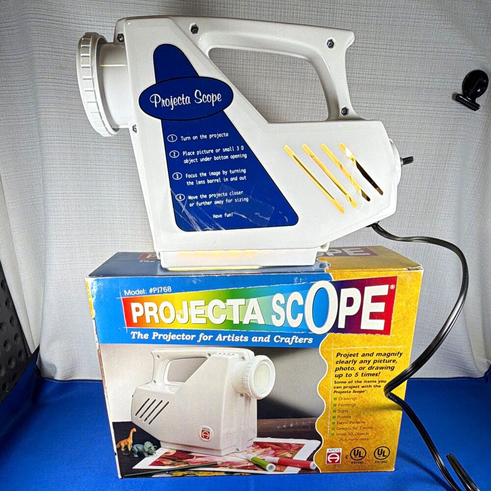 Vintage Projecta Scope Opaque Projector Art Craft Model PJ768 Tested Works Box